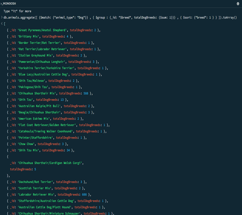 Database Aggregation Screenshot