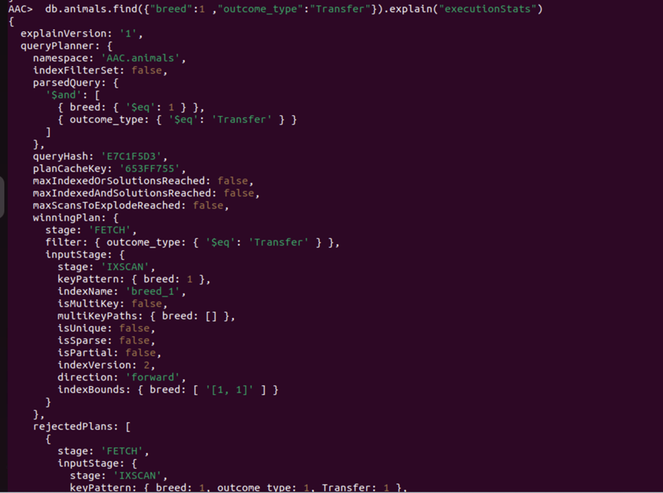 Database Compound Indexing Screenshot